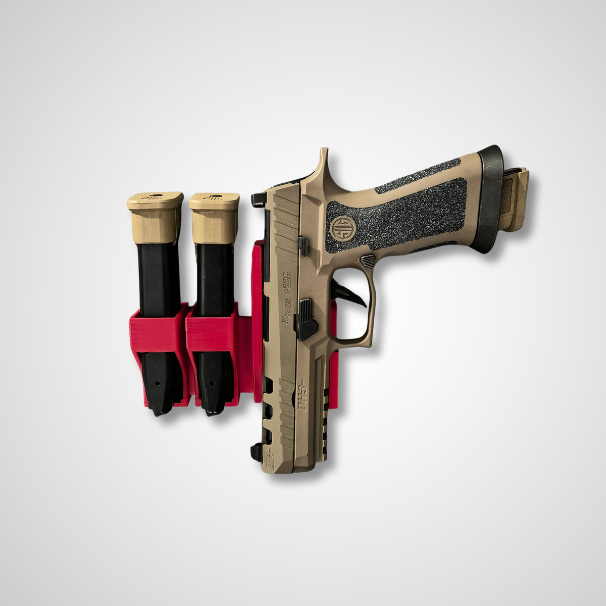 Magnetic Gun & 2 Magazines Side Holder